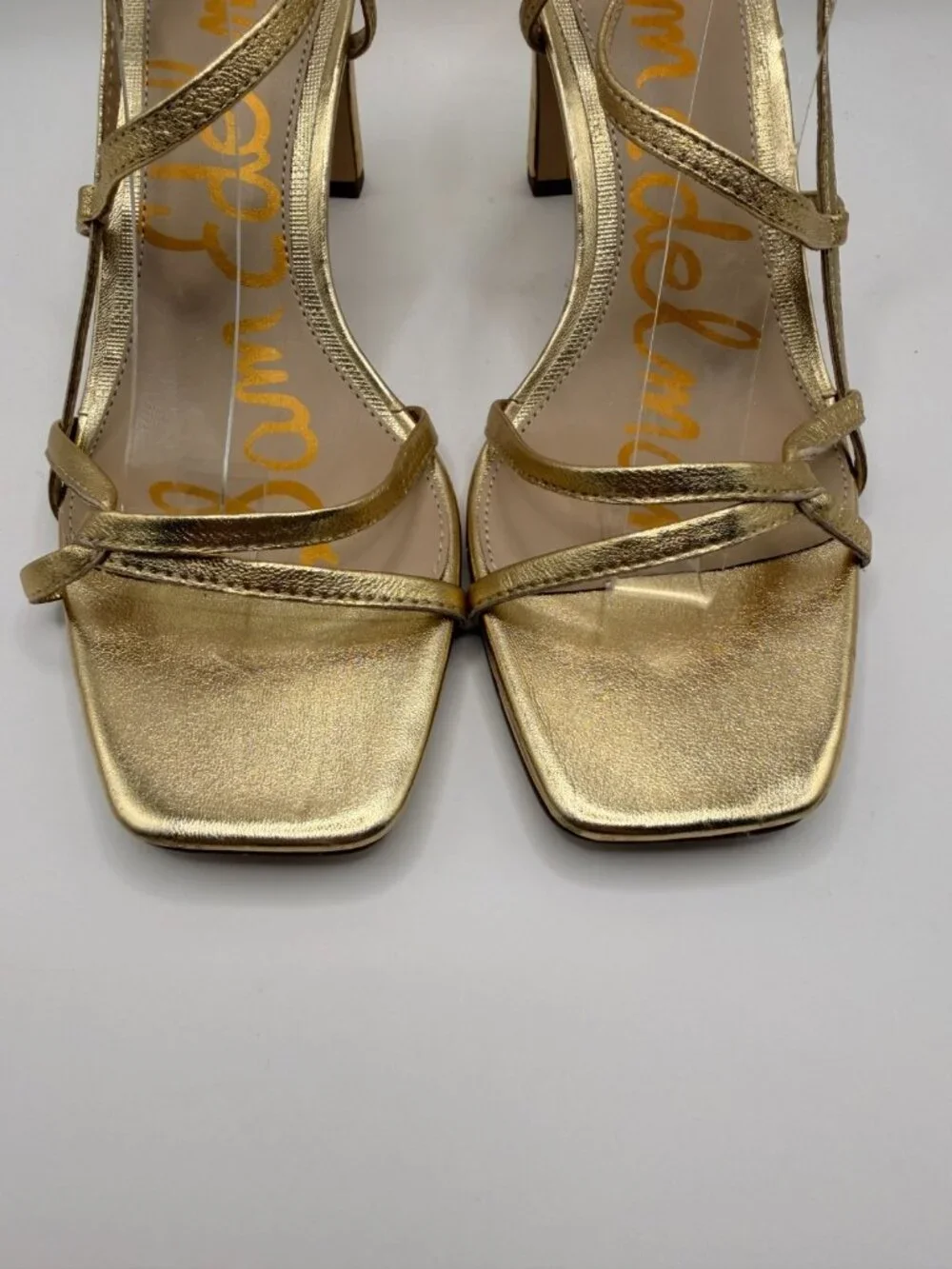 Sam Edelman Womens Emmie Golden Strap Slingback High Heels Sz 8.5